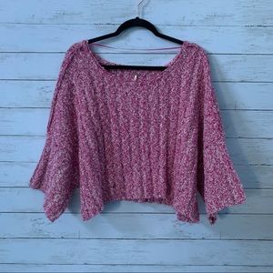 NEW Free People Pink/Rose Quarter Sleeve Sweater